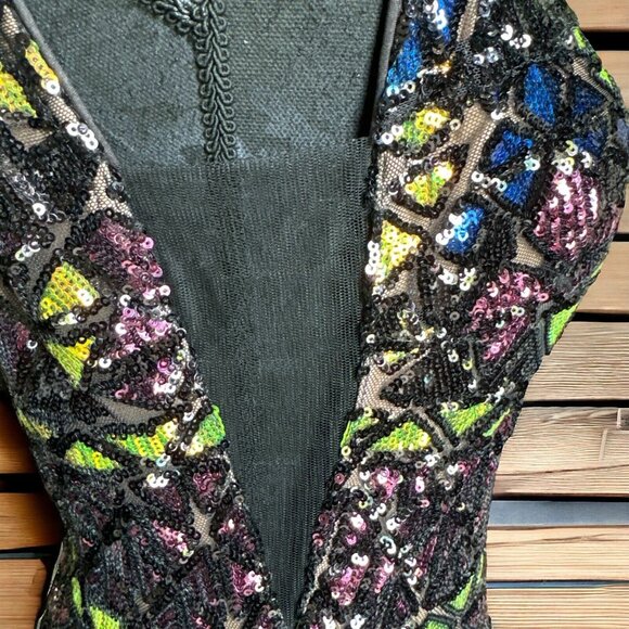 Jovani 04808 Plunging Back Sequin Dress Size 6 Prom ~Cocktail ~ Wedding - Picture 4 of 16